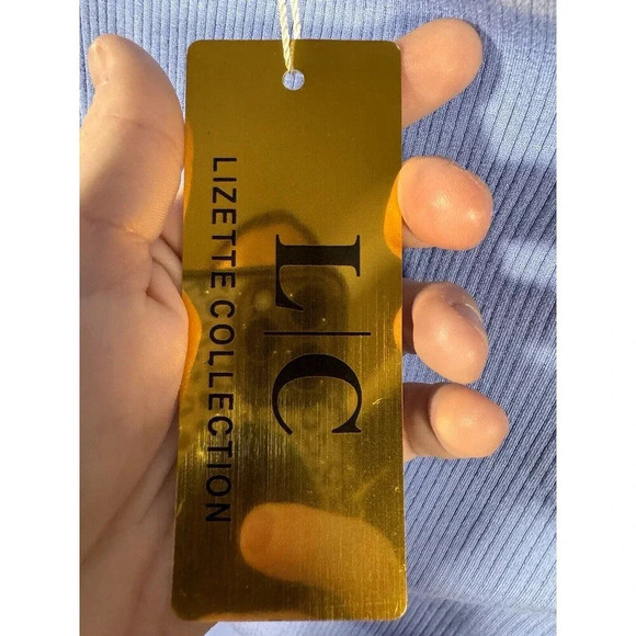 LIZETTE COLLECTION Body Suit Women's L ribbed, hook Blue New Tag - Picture 6 of 7